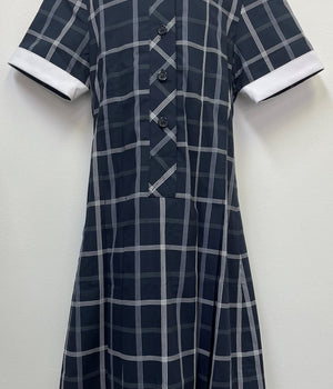 Navy & White Check Dress - SD 2025 NEW