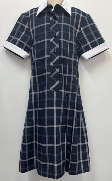 Navy & White Check Dress - SD 2025 NEW