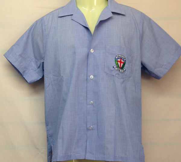 Boy's Junior Short Sleeve Over Shirt with Logo – SG